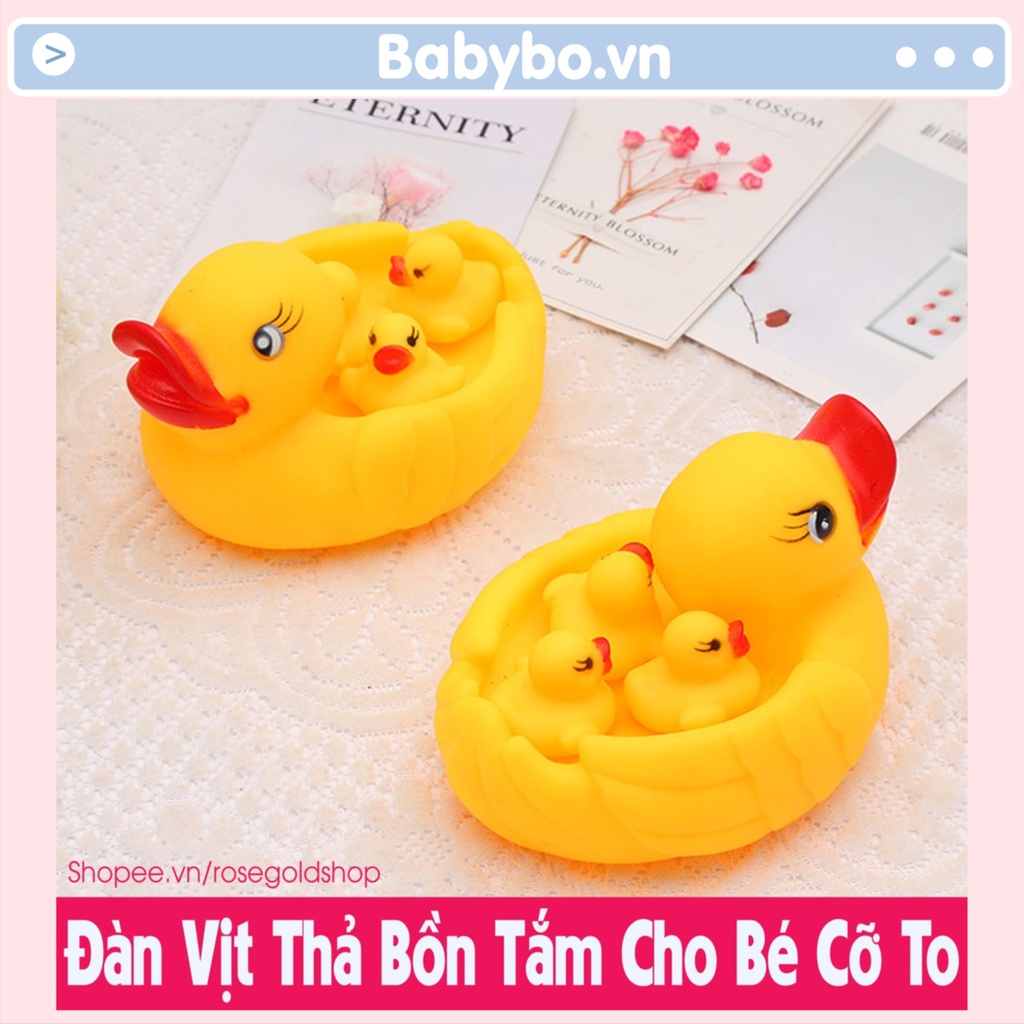 Đồ chơi nhà tắm vịt mẹ cõng 3 con phát tiếng kêu chip chip vui nhộn cho bé