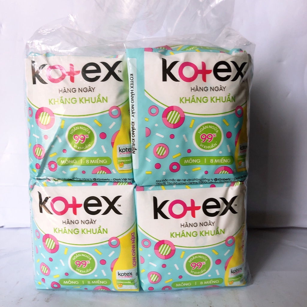 BĂNG VỆ SINH KOTEX KHÁNG KHUẨN HÀNG NGÀY HƯƠNG TỰ NHIÊN GÓI 8 MIẾNG