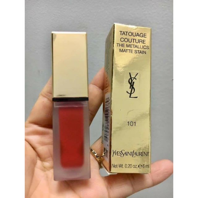 Son kem lì YSL 101 màu đỏ cam