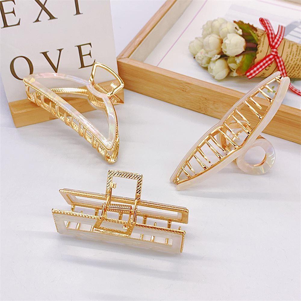 MOCHO Kẹp Tóc Đuôi Ngựa Hình Học Phong Cách Vintage Ngọt Ngào Cho Nữ Giá Đỡ
