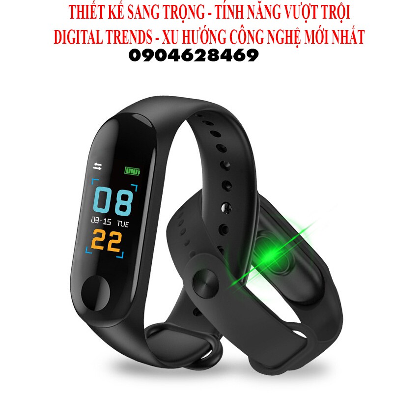 [Gía Sỉ] Vòng đeo tay thông minh Smart Band M3 Đo Nhịp Tim kết nối Bluetooth với điện thoại Màn hình màu cảm ứng