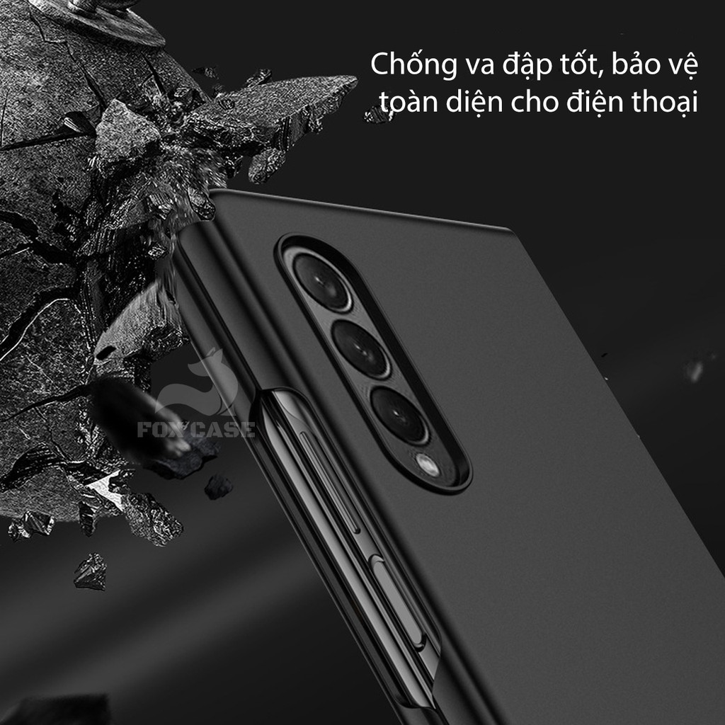Ốp Z Fold 5, Z Fold 4, Z Fold4, Z Fold 3, Z Fold5 mặt lưng nhựa nhám, chống bám vân tay, màu trơn, mỏng nhẹ - Fox Case