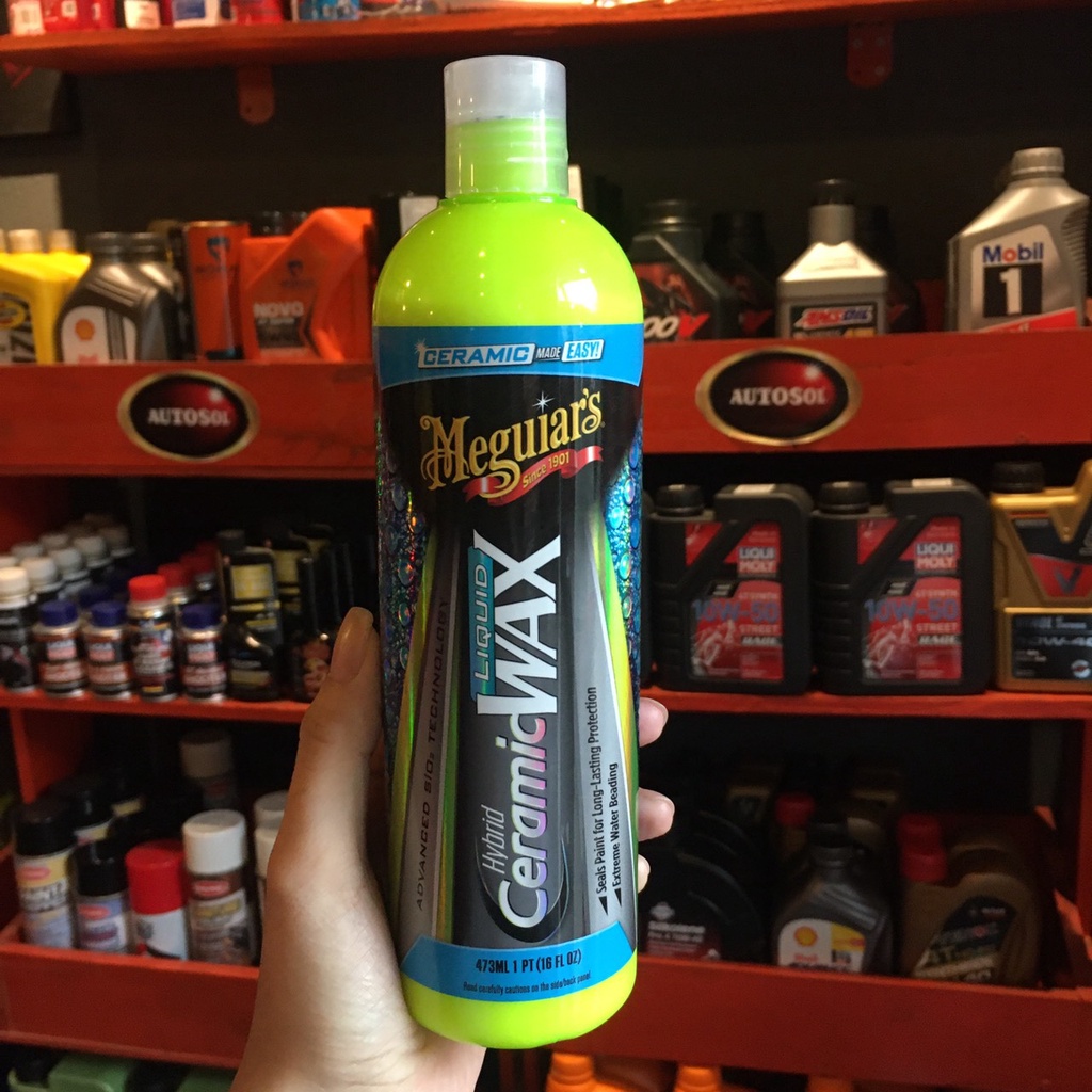 Meguiar's Wax bóng Ceramic cho sơn xe dạng kem - Hybrid Ceramic Liquid Wax-G200416, 473ml chamsocxestore tặng khăn mút