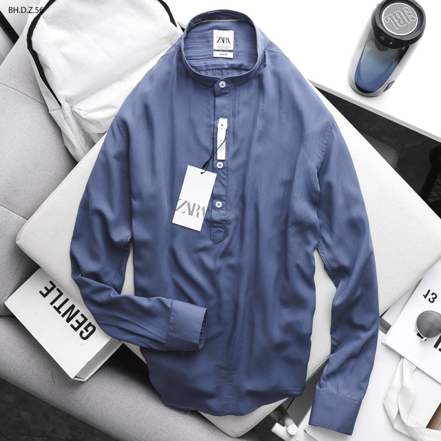 Áo somi đũi dài tay ZR cổ henley | BigBuy360 - bigbuy360.vn