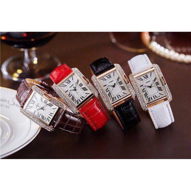 [SỈ] ĐỒNG HỒ NỮ DÂY DA ANGELE MẶT ĐÍNH ĐÁ THỜI TRANG CỰC HOT