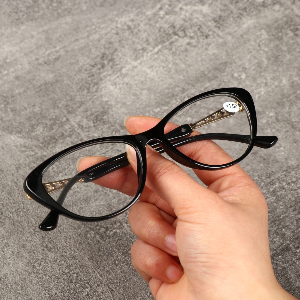 Kính mắt mèo trong suốt HD màu gradient độ cận + 1.0 -4.0 chăm sóc mắt cho nam và nữ