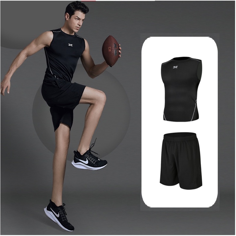 Bộ đồ quần áo thể thao chuyên tập GYM nam áo 3 lỗ quần đùi vải thun lạnh co dãn 4 chiều thoáng mát TOP Menswear