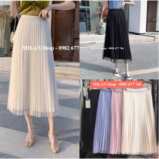 Chân váy xếp ly mặc được 2 mặt các kiểu new hot.