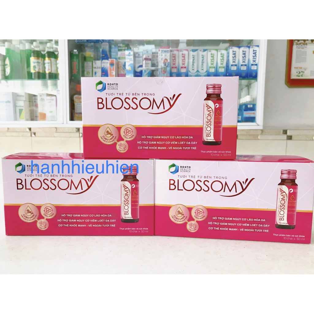 Collagen Blossomy - sáng da, khoẻ dạ dày - Hộp 10 chai