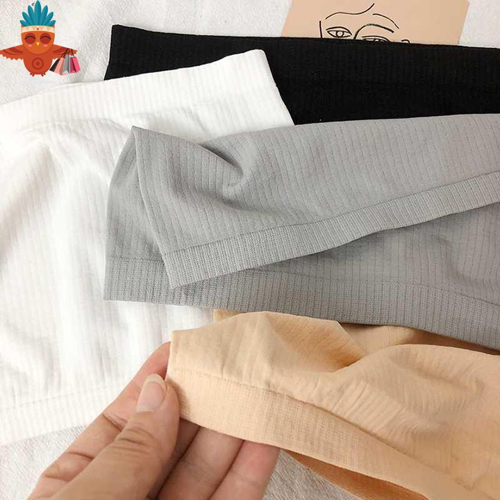Áo bra ống vân thun co giãn THOCA HOUSE đen, trắng, nude vải mịn đường chỉ may chắc chắn hàng nhập khẩu cao cấp