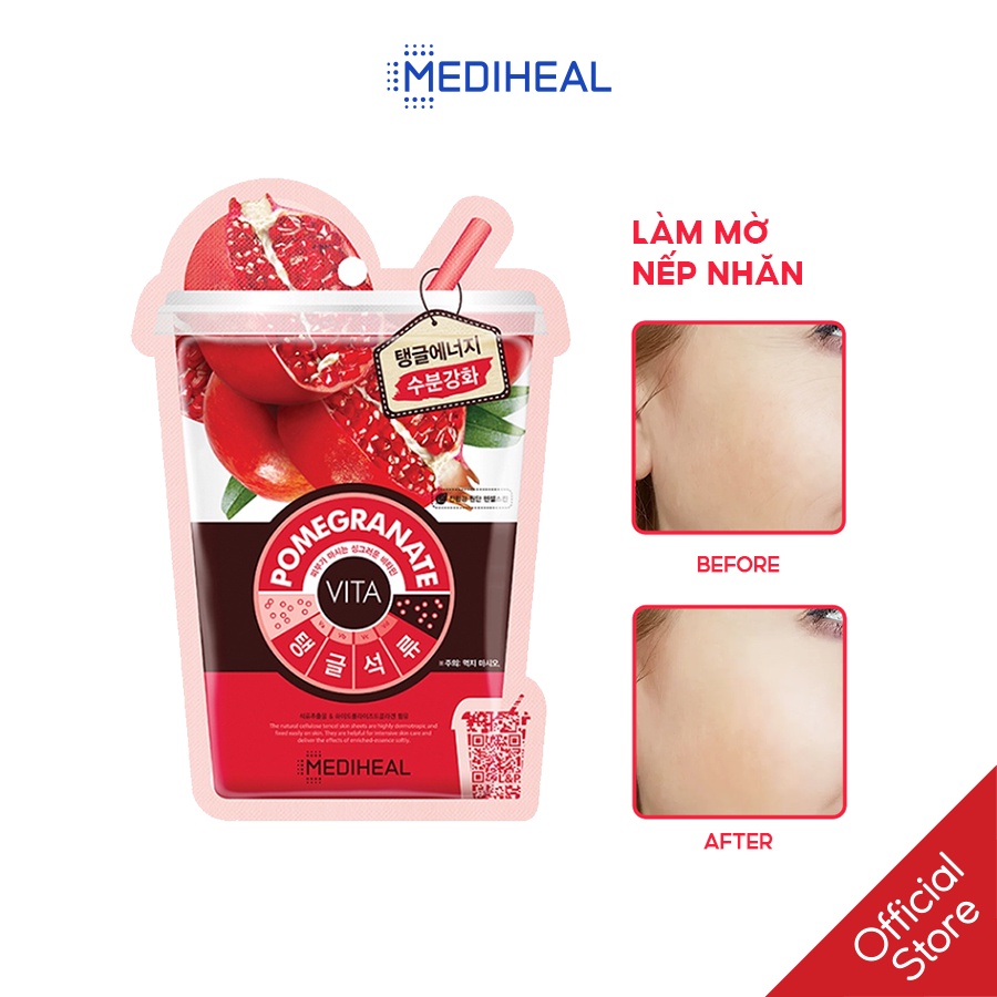 Mặt nạ chiết xuất Lựu đỏ Dưỡng ẩm và đàn hồi da Mediheal Pomegranate Vita Mask 20ml [K14]