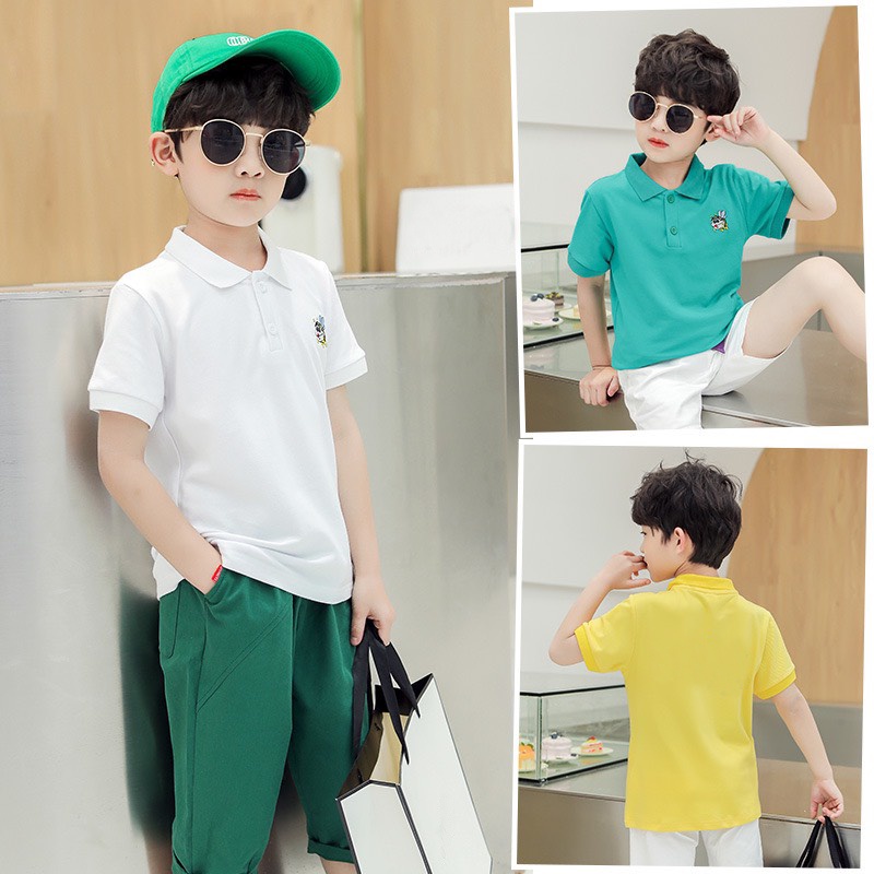 Áo polo bé trai RAZA Store chất liệu cotton cao cấp sợi thoáng mát cho bé từ 15kg đến 45kg RZM12