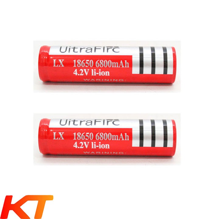 2 VIÊN PIN 18650 ULTRAFIRE 6800MAH dùng cho đèn pin, loa bluetooth...