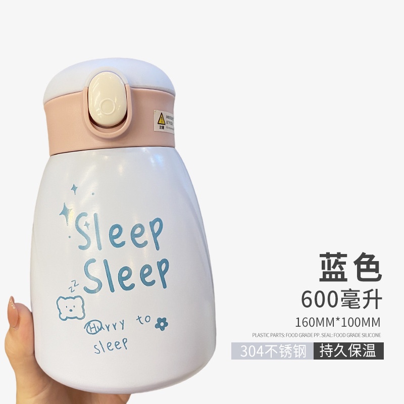Bình Giữ Nhiệt Inox 304, Phù Hợp Cho Học Sinh, Sinh Viên, Nhân Viên Văn Phòng, Dung Tích 600ml