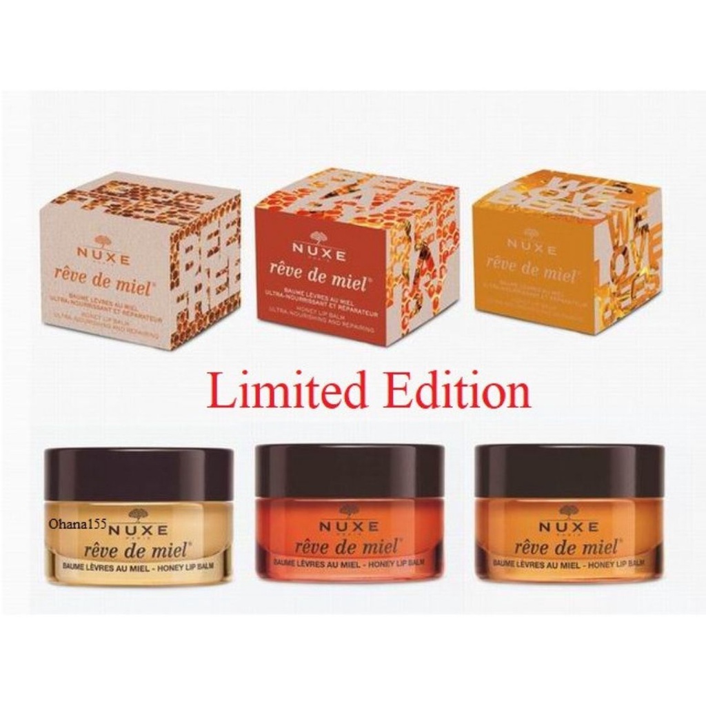 [Limited Edition ] Sáp dưỡng môi dạng hũ Nuxe Reve De Miel Honey Lip Balm Limited Edition (15g)
