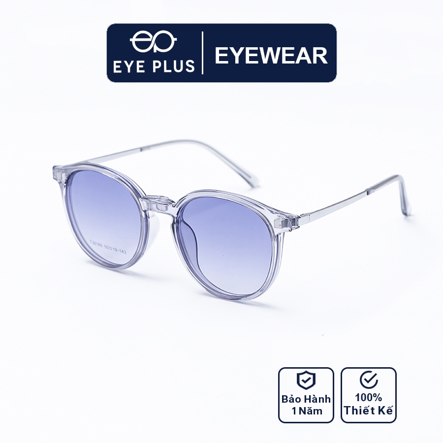Gọng kính râm cận nam nữ thời trang EYE PLUS mắt tròn 2in1KL-2186