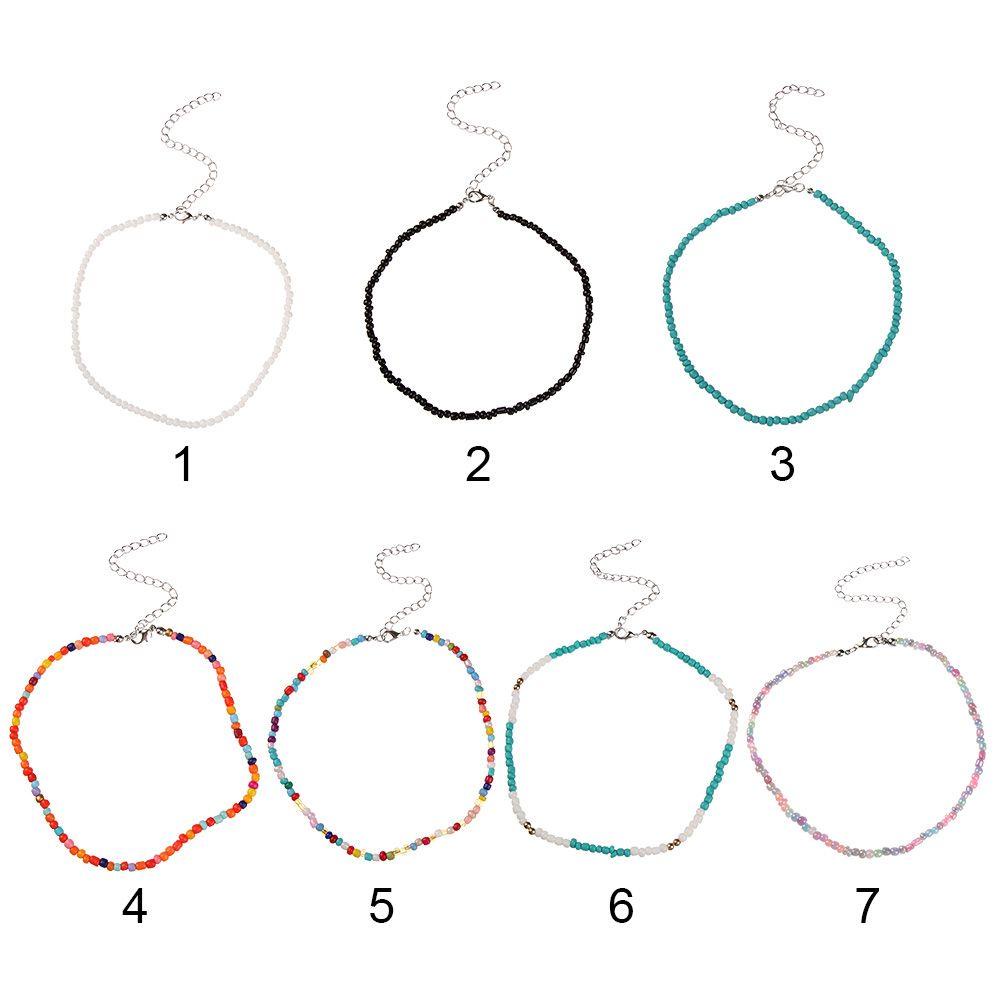 Vòng Cổ Choker Kết Hạt Thủy Tinh Phong Cách Bohemian 1 Thời Trang Đi Biển Cho Nữ