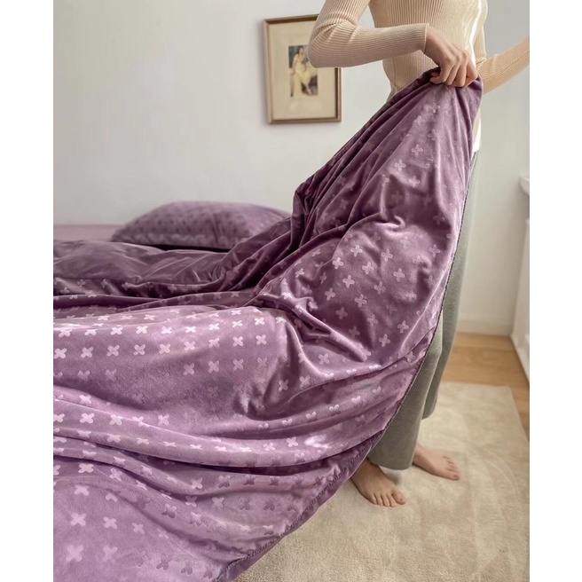 🍇🍇 Sét Chăn Ga Gối Nỉ Len CASHMERE 4 Món Chất Siêu Đẹp Ấm Áp Và Mềm Mịn - Mã KG117 🍇🍇 | BigBuy360 - bigbuy360.vn