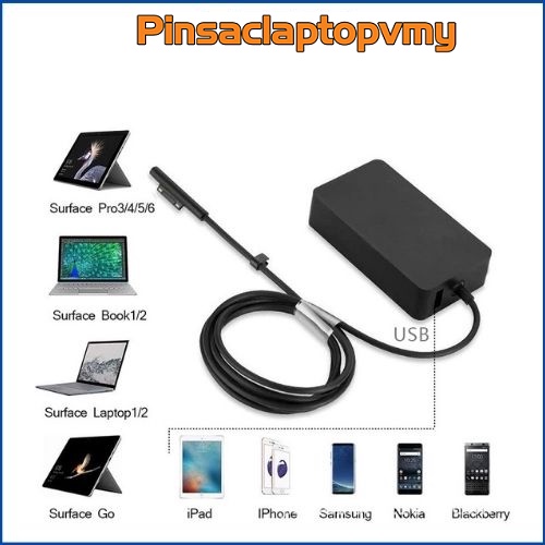 Sạc Surface 15v-4a 65W Pro 4 M3 Microsoft Hub ProPlus Studio Laptogo Book 1625 1724 1796 1800 MS19 sạc zin