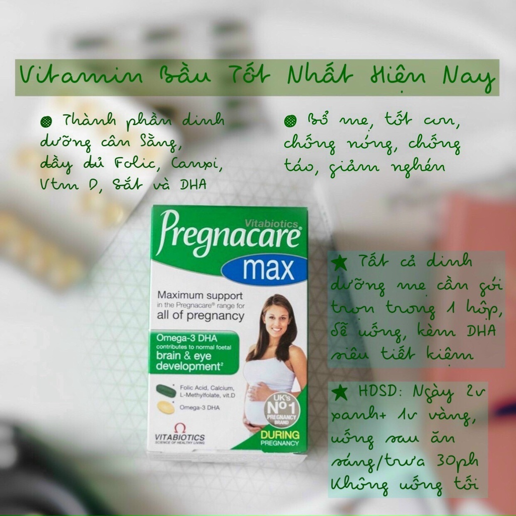 Vitamin Bầu Pregnacare Max Giúp Bầu Khỏe, Không Thiếu Máu, Đỡ Nghén