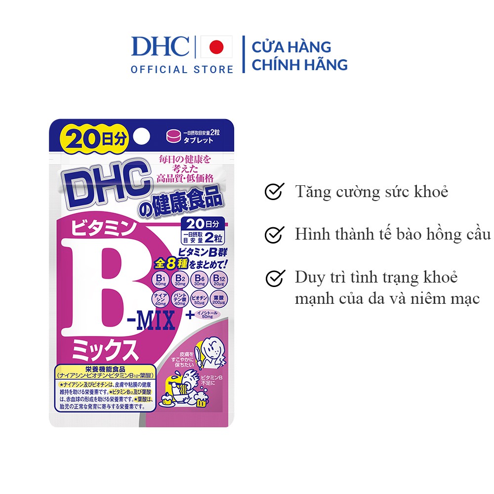 Viên uống Vitamin B tổng hợp DHC Vitamin B Mix gói 40 viên