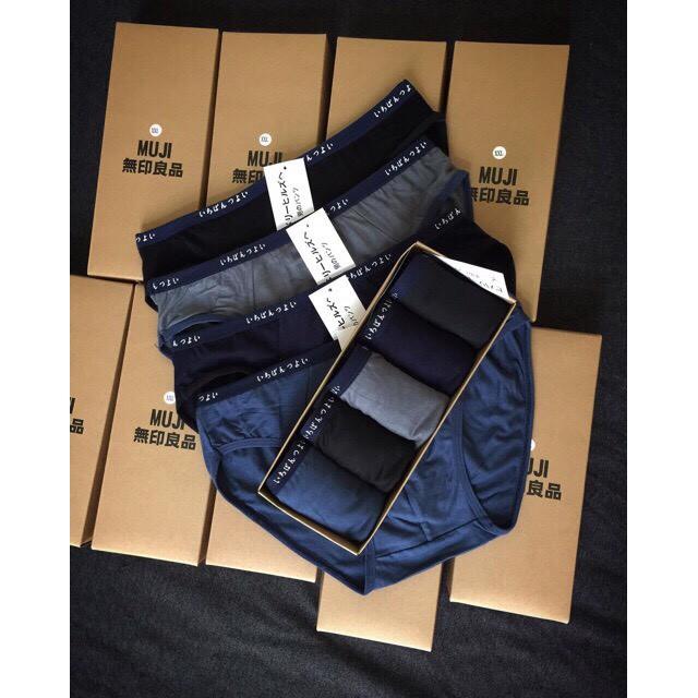 Hộp 5 quần sịp nam tam giác cotton trơn + Size XL XXL 3XL