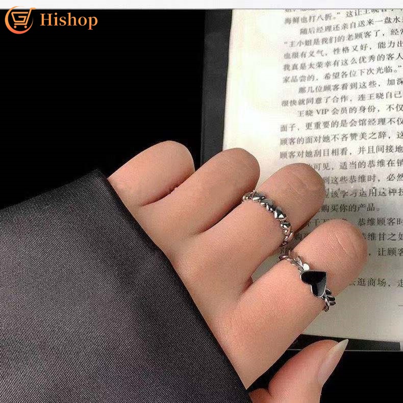 Bộ Nhẫn Hình Trái Tim Phong Cách Cổ Điển Thời Trang