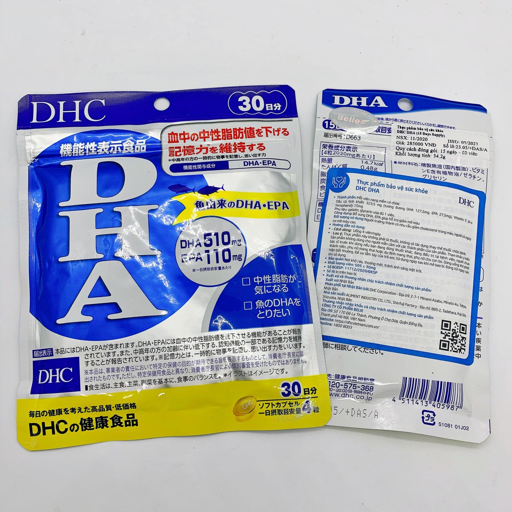 Viên Uống Bổ Não DHC Bổ Sung DHA Nhật Bản