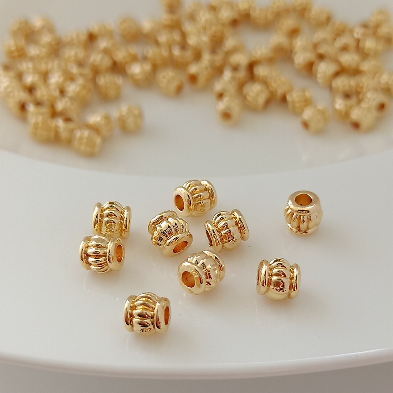 Bộ 50 Hạt Đồng 14K Nhiều Màu Sắc Dùng Để Làm Trang Sức Thủ Công