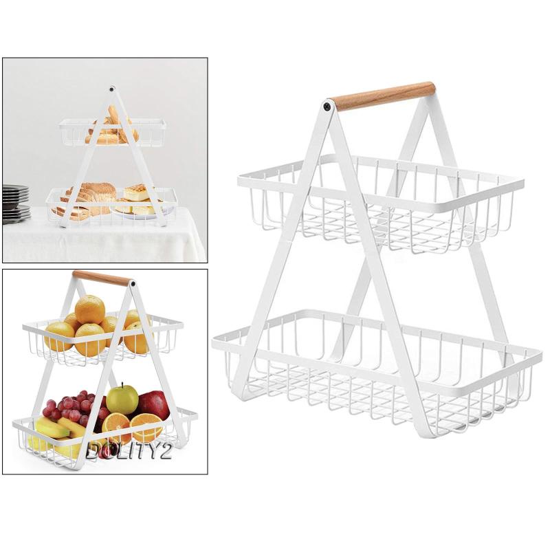 [Dolity2] Rổ Đựng Trái Cây 2 Tầng, Có Thể Tháo Rời
