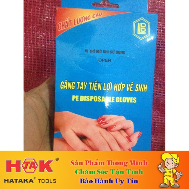 [GIA HUY DIET] Hộp Bao Găng Tay Nilon Tiện Dụng Xanh TH002 (80~100 Chiếc)