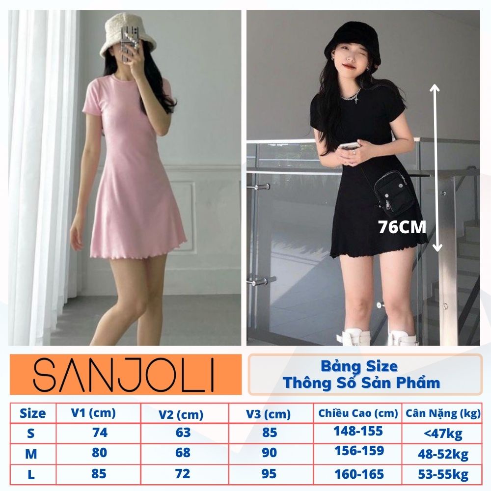Váy Body SANJOLI Đầm Thun Ôm Body Ôm Eo Dáng Xòe Tay Ngắn Đi Dự Tiệc Sang Chảnh VD064 | BigBuy360 - bigbuy360.vn