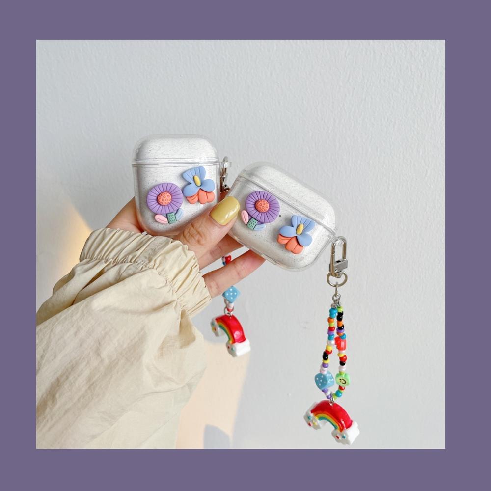 Vỏ bảo vệ hộp sạc tai nghe thích hợp cho Airpods pro airpods 1/2 màu cầu vồng