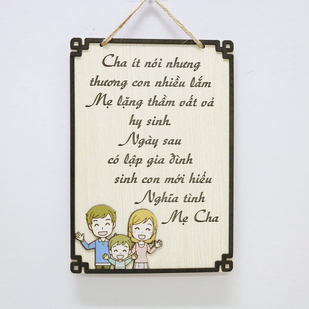 Bảng gỗ treo tường, trang trí nhà cửa về Cha Mẹ, Ba Mẹ, Bố Mẹ, nhắc nhở, quy tắc hạnh phúc, gia đình, quy tắc làm chồng