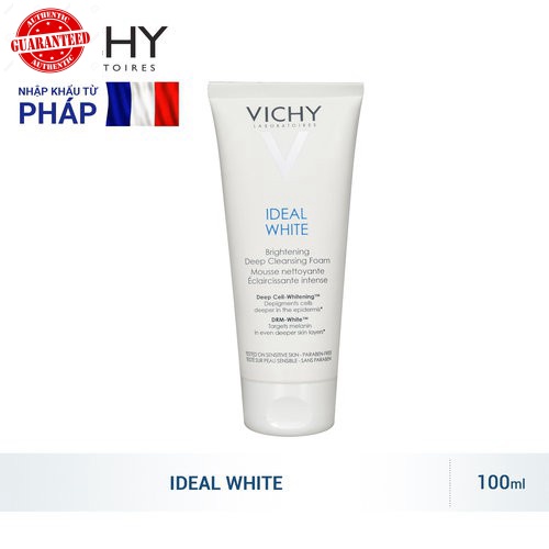 Sữa Rửa Mặt Tạo Bọt Vichy Dưỡng Sáng Da Ideal White Brightening Deep 100ml