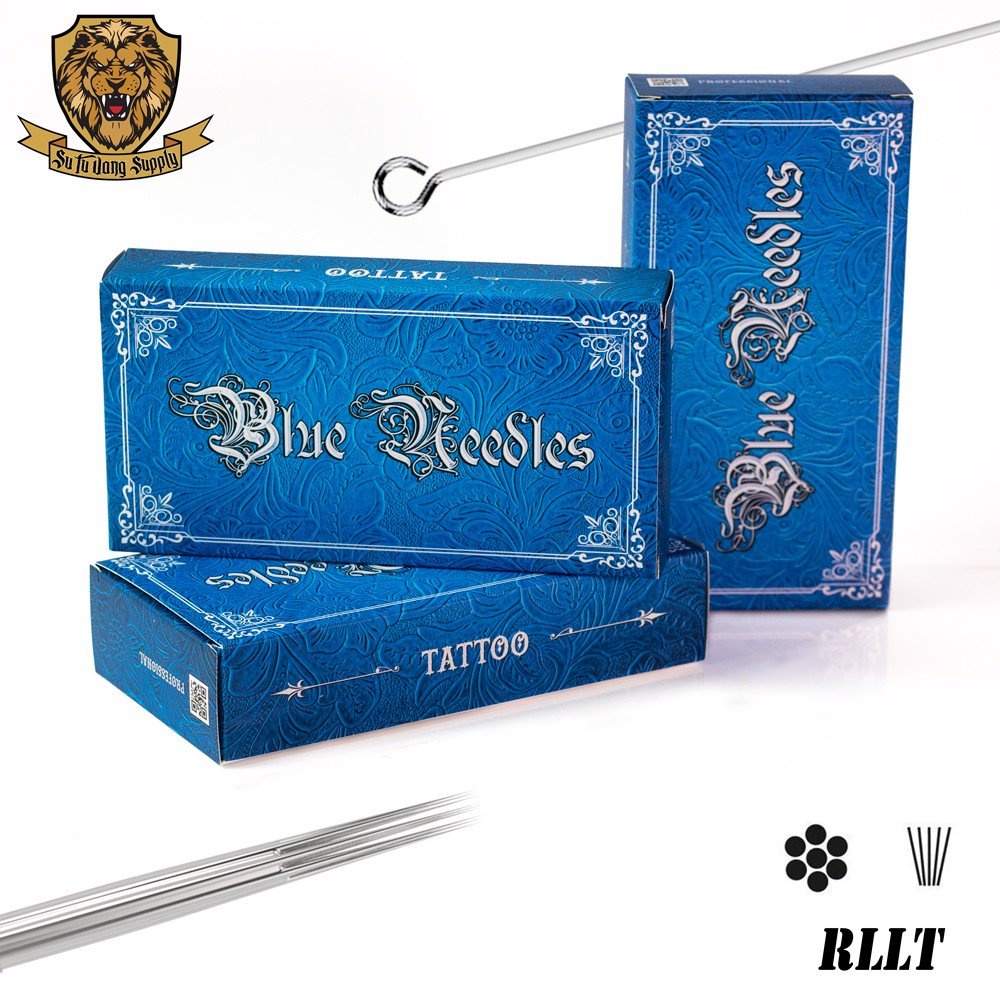 Kim xăm hình_ kim dài truyền thống mã 3RL đi nét - Blue Tattoo Needles (Hộp 50 cây)