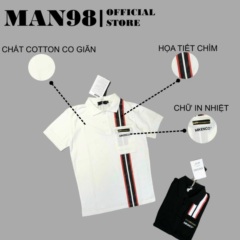 Áo polo nam mikenco túi ngực chất cotton cao cấp polo21 =