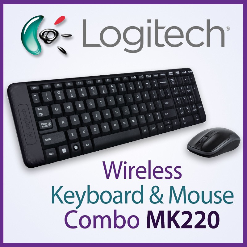 Bộ Bàn Phím Và Chuột Logitech MK220 Không Dây - Hàng chính hãng