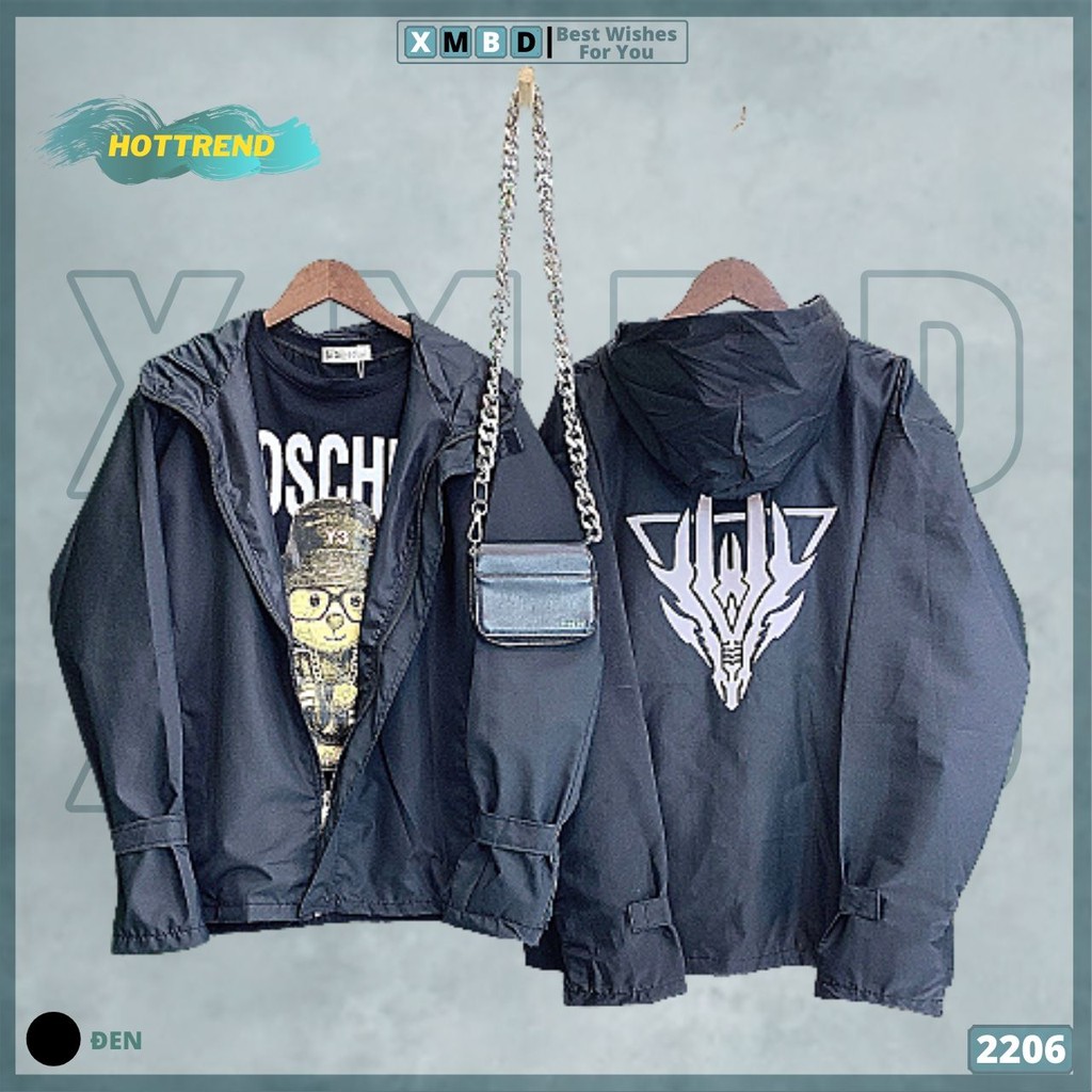 Áo Khoác Dù Nam Nữ in Phản Quang Bomber Jackets Khoác Gió Form Rộng in RỒNG PQ - AK2206