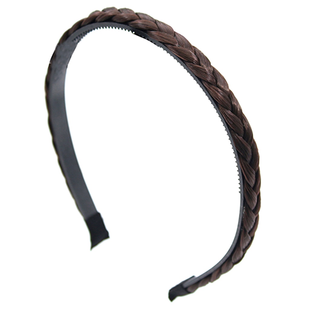 Băng đô cài tóc phối tóc giả thắt bính màu sắc dễ thương dành cho nữ