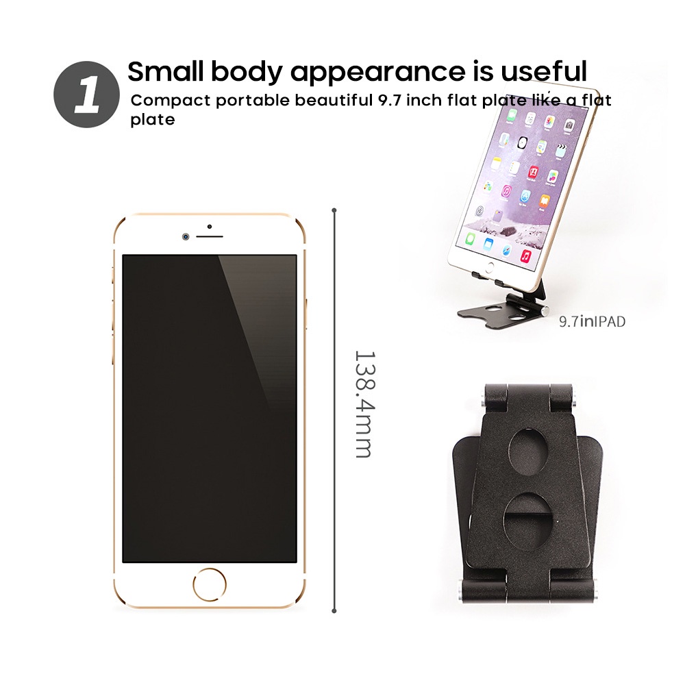 Giá đỡ điện thoại/máy tính bảng bằng kim loại để bàn có thể gập lại cho iPhone iPad