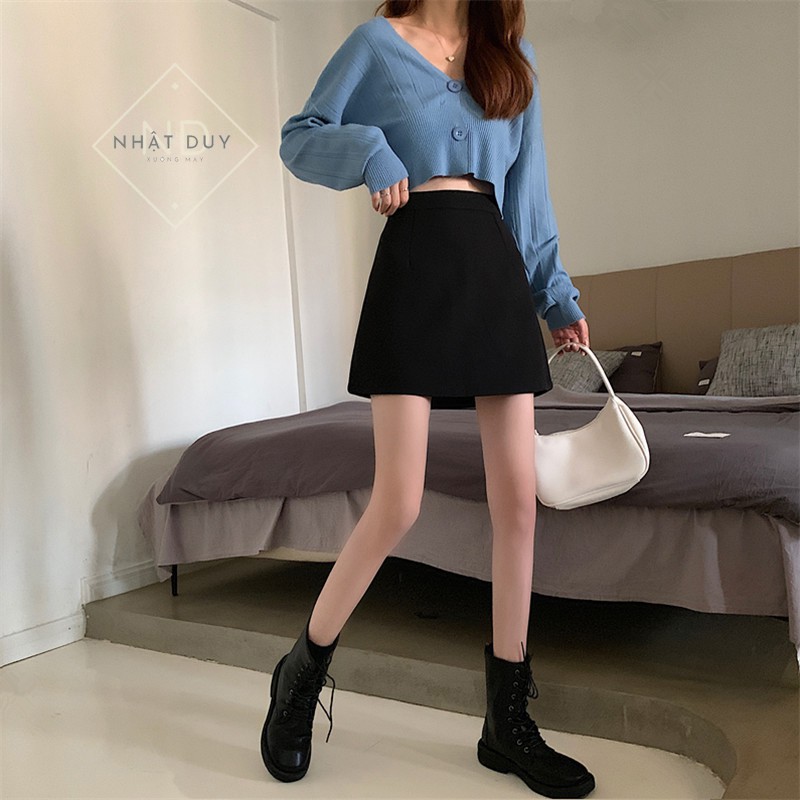 Chân váy chữ A ngắn trắng đen lưng cạp cao CÓ LÓT TRONG – mặc đi làm công sở học sinh chơi đều đẹp – Vải mưa mịn đẹp | BigBuy360 - bigbuy360.vn