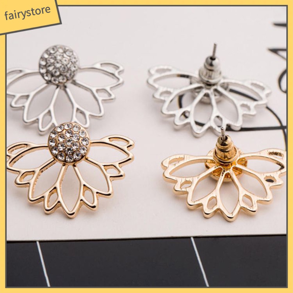 Bông Tai Đính Đá Lấp Lánh Thời Trang Cho Nữ