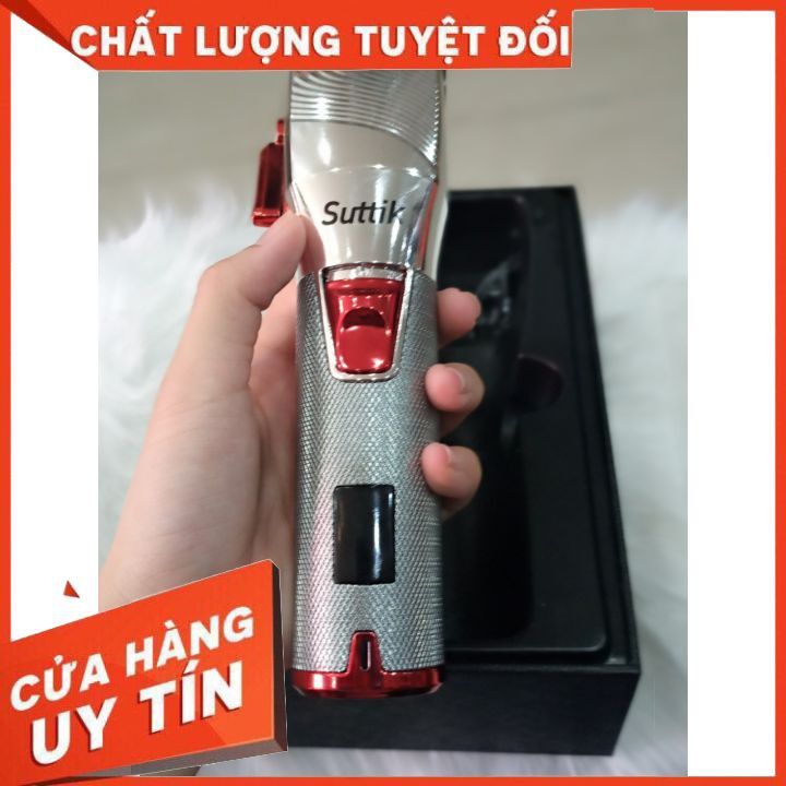 [Siêu Phẩm] Tông đơ cắt tóc Suttik BẠC hair  clipperCHÍNH HÃNG thiết kế sang chảnh, lưỡi thép, chuyên dụng cho salon