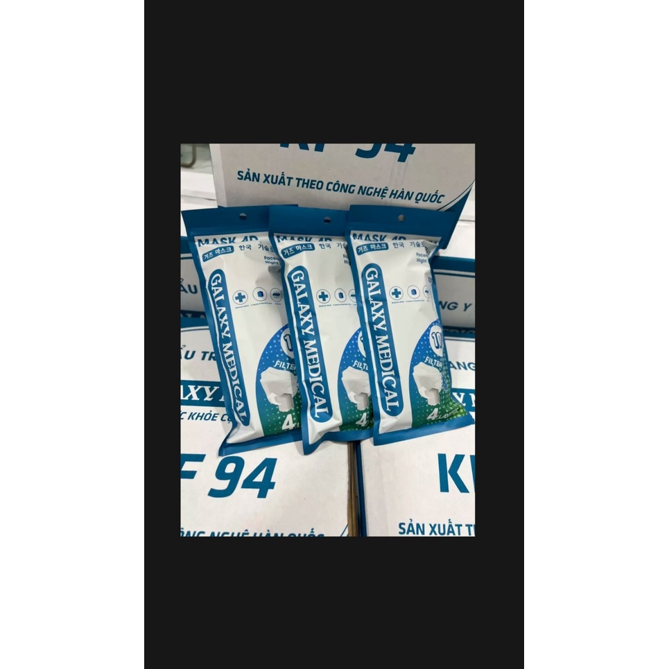 KHẨU TRANG KHÁNG KHUẨN MASK 4D KF94 - GALAXY MEDICAL - MÀU XÁM