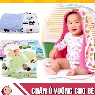 Chăn ủ lông cừu 2 lớp mềm mại cho bé nhiều mẫu 75x95cm