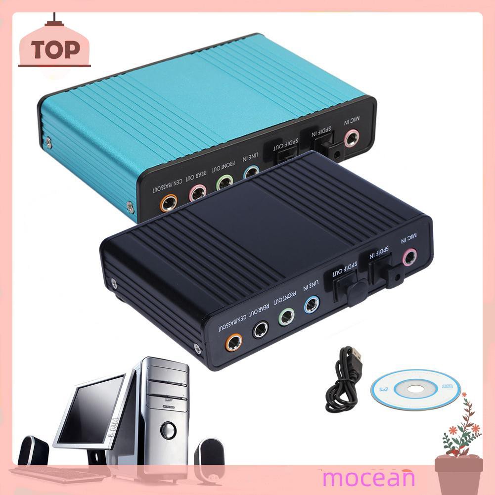 Mocean USB 6 Channel 5.1 External Optical Audio Sound Card for Notebook PC