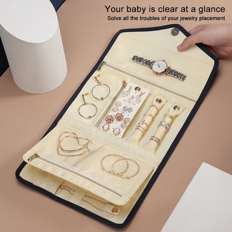 Cuộn Túi Cuộn Đựng Trang Sức / Đồng Hồ / Vòng Tay / Nhẫn Gọn Gàng Tiện Lợi Khi Đi Du Lịch