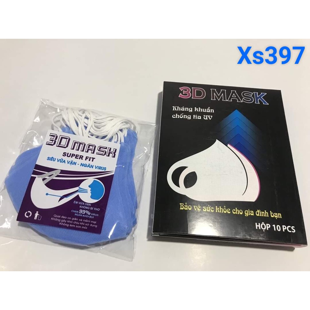 Hộp Khẩu trang Y Tế 3D Mask Super Fit Kháng Khuẩn & Chống tia UV - Full hộp 10 cái | BigBuy360 - bigbuy360.vn