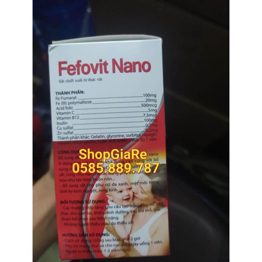 Fefovit Nano bổ sung sắt và vitamin giảm thiếu máu do thiếu sắt, hỗ trợ quá trình tạo máu, quá trình tạo hồng cầu